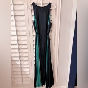 Banana Republic navy and green gown
